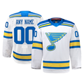 Jamed Custom St.L.Blues White Away Authentic Pro Jerseys