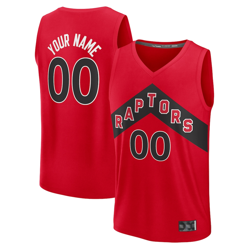 Jamed Custom T.Raptors Red Fast Break Jerseys - Icon Edition