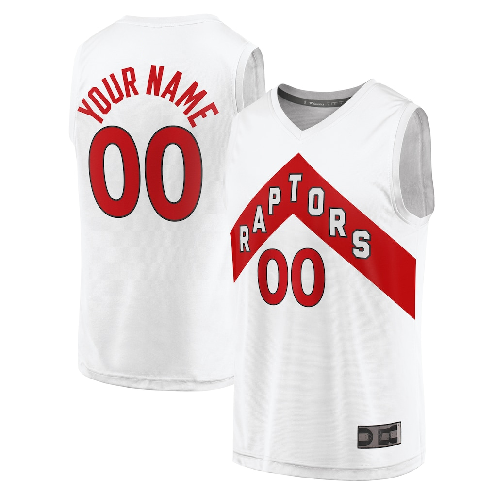 Jamed Custom T.Raptors White Fast Break Custom Replica Jerseys - Association Edition