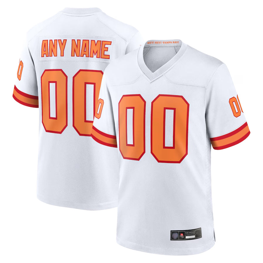 Jamed Custom TB.Buccaneers 50th Season White Home Game Stitched Jerseys