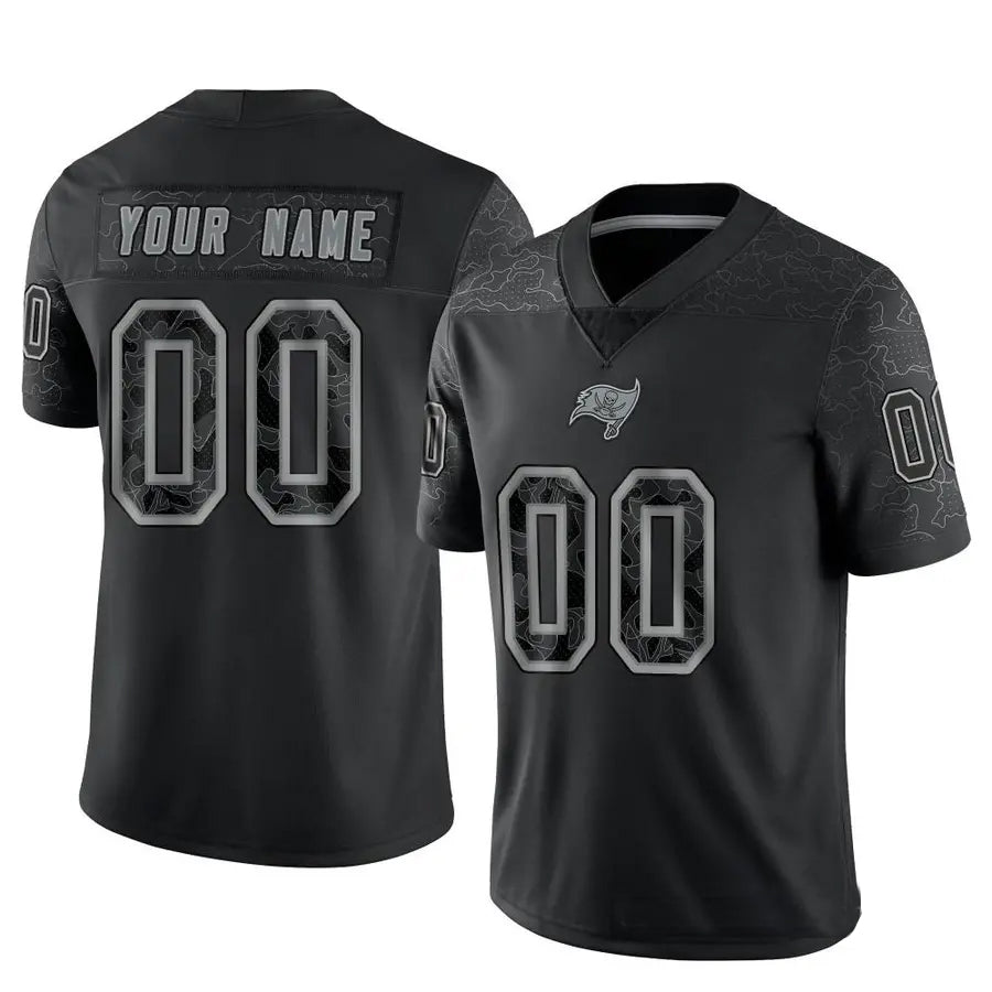Jamed Custom TB.Buccaneers Black RFLCTV Limited Stitched Jerseys