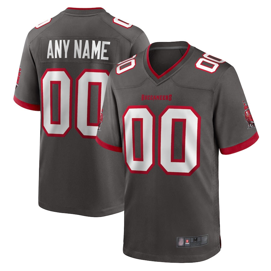Jamed Custom TB.Buccaneers Pewter Home Game Stitched Jerseys