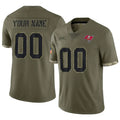 Jamed Custom TB.Buccaneers Salute To Service Olive Stitched Jerseys