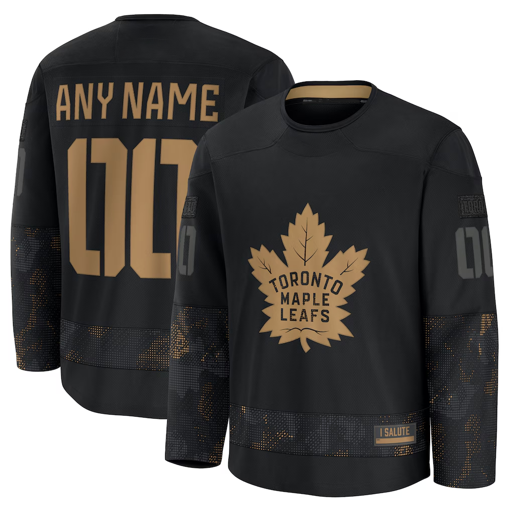 Jamed Custom T.Maple Leafs Black 2024 Military Appreciation Practice Jerseys