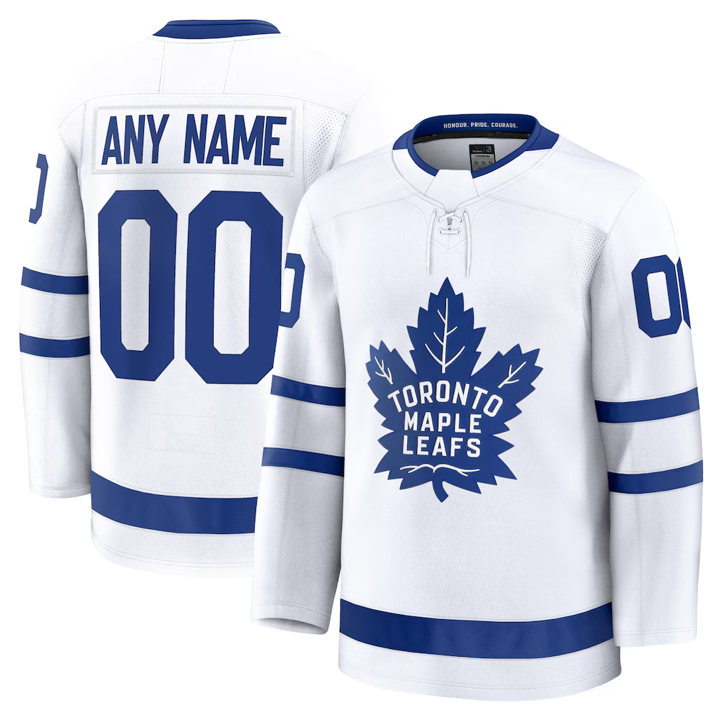 Jamed Custom T.Maple Leafs White Away Premium Jerseys