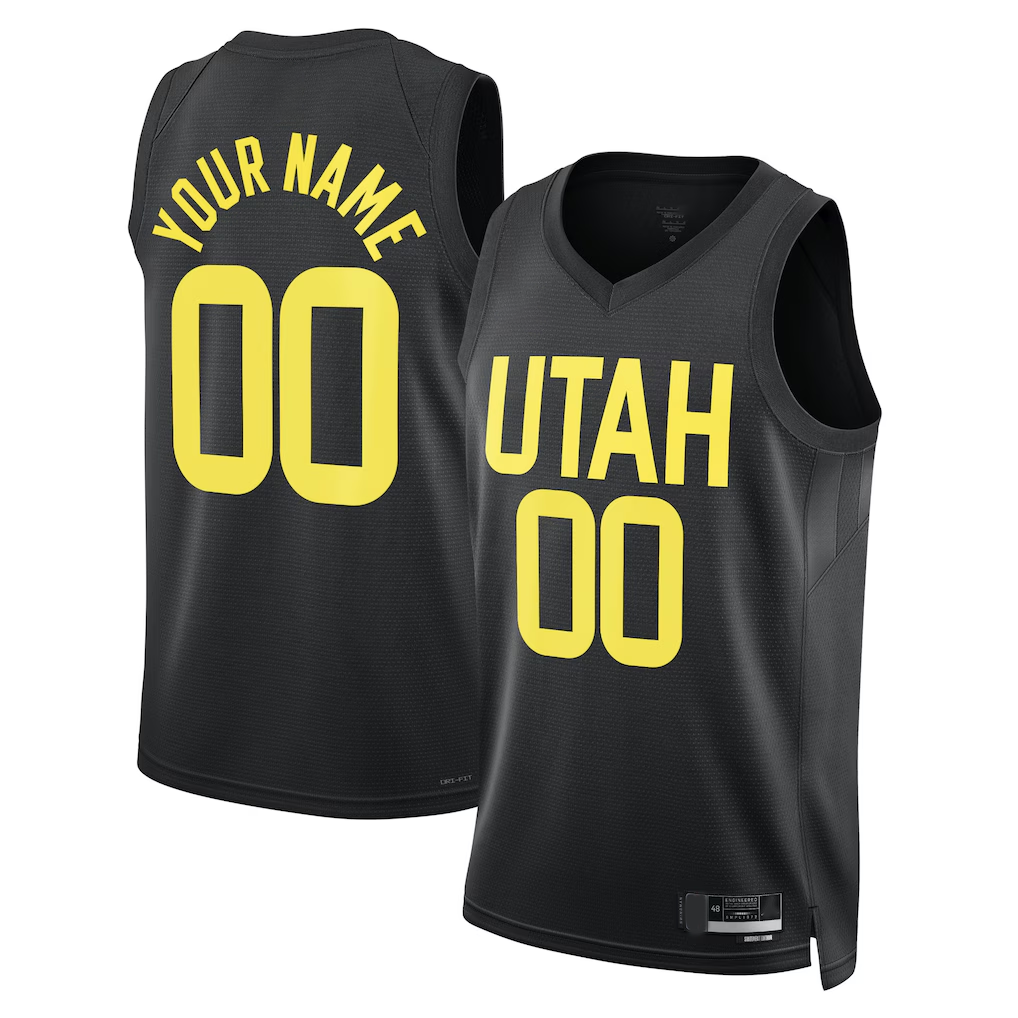 Jamed Custom U.Jazz Black 2022-2023 Swingman Jerseys- Statement Edition