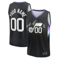 Jamed Custom U.Jazz Fanatics Black Fast Break Jerseys - Statement Editio