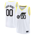 Jamed Custom U.Jazz Fanatics White Fast Break Replica Jerseys - Association Edition -1