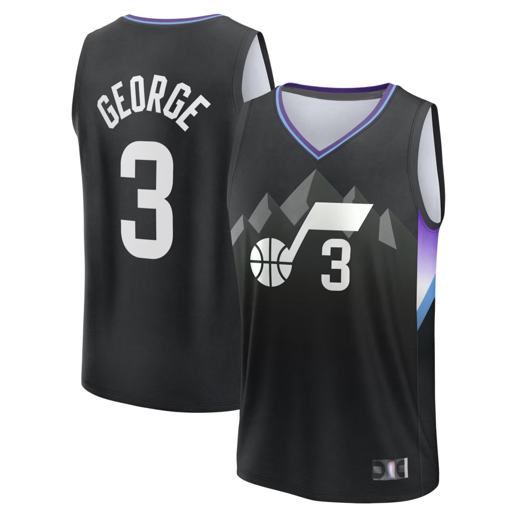 Jamed U.Jazz #3 Keyonte George Fanatics Black Fast Break Replica Jerseys - Statement Edition
