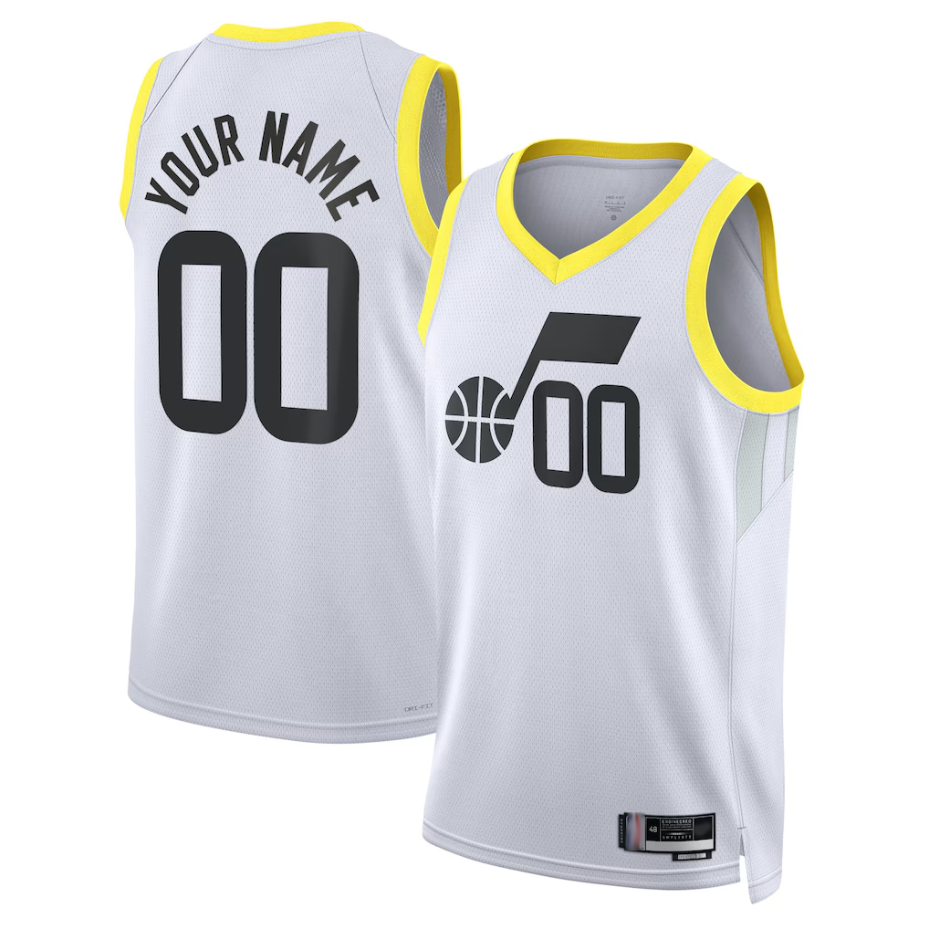 Jamed Custom U.Jazz White Swingman Jerseys - Association Edition