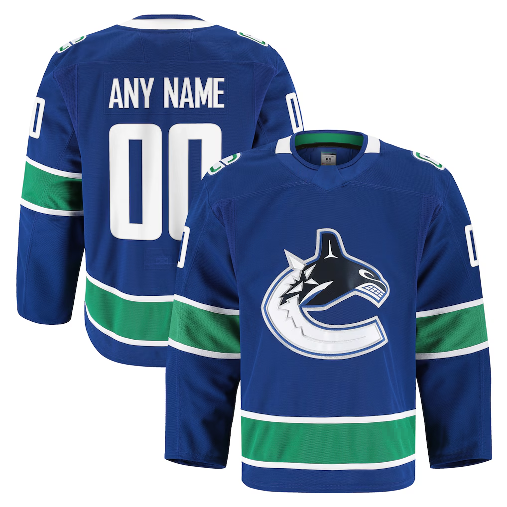 Jamed Custom V.Canucks Blue Home Authentic Pro Jerseys