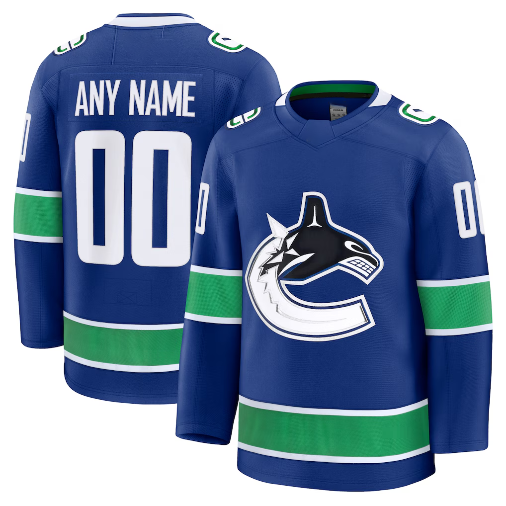 Jamed Custom V.Canucks Blue Home Premium Jerseys