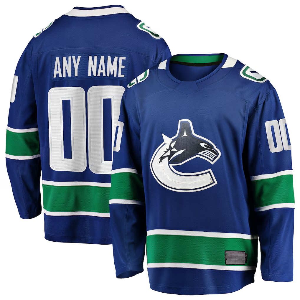 Jamed Custom V.Canucks Blue Home Team Breakaway Jerseys