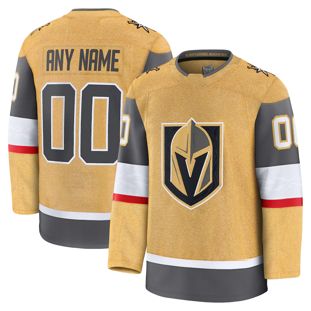 Jamed Custom V.Golden Knights Gold Home Premium Jerseys