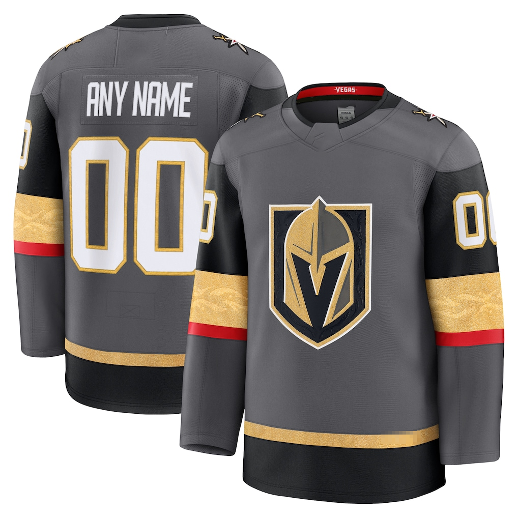 Jamed Custom V.Golden Knights Gray Alternate Premium Jerseys