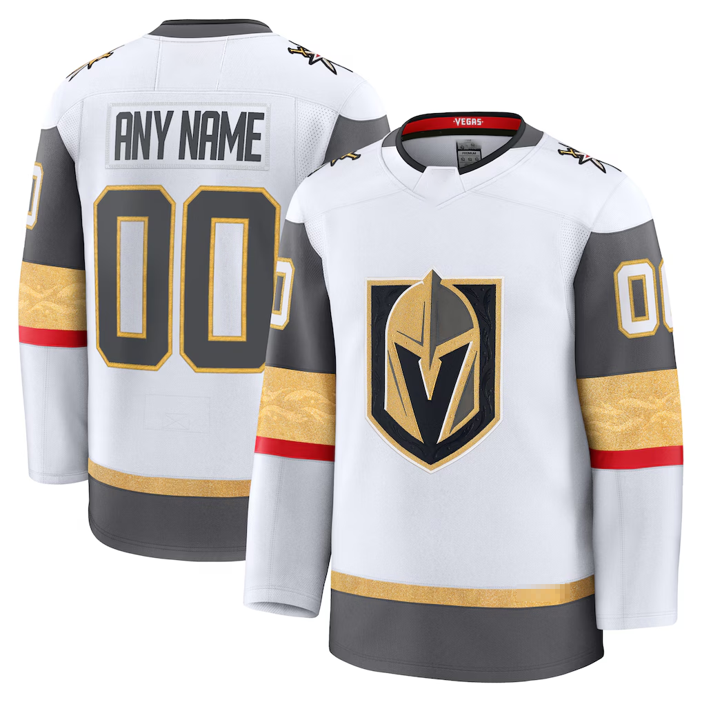 Jamed Custom V.Golden Knights White Away Premium Jerseys