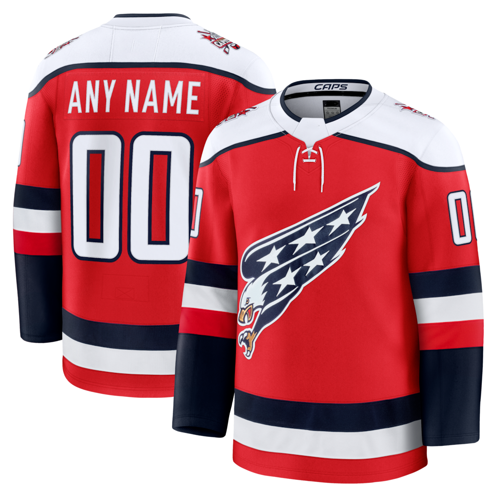Jamed Custom W.Capitals Red Alternate Premium Jerseys