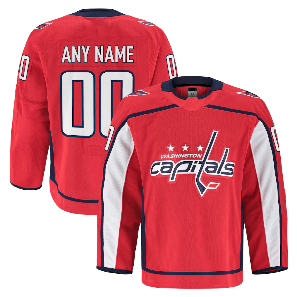 Jamed Custom W.Capitals Red Home Authentic Pro Jerseys