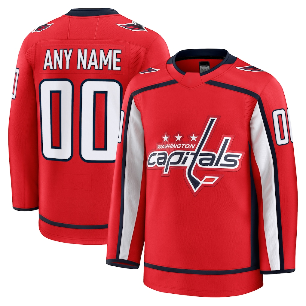 Jamed Custom W.Capitals Red Home Premium Jerseys