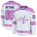 Jamed Custom W.Capitals White 2024 Hockey Fights Cancer Practice Jerseys
