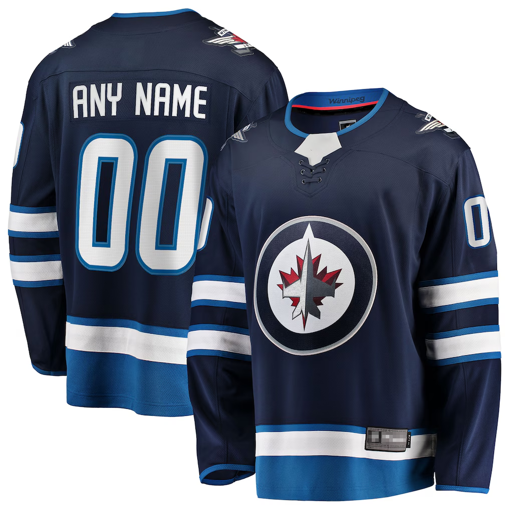 Jamed Custom W.Jets Blue Home Breakaway Jerseys