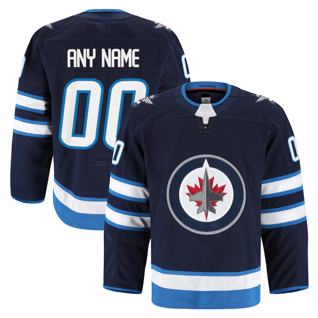 Jamed Custom W.Jets Navy Home Authentic Pro Jerseys