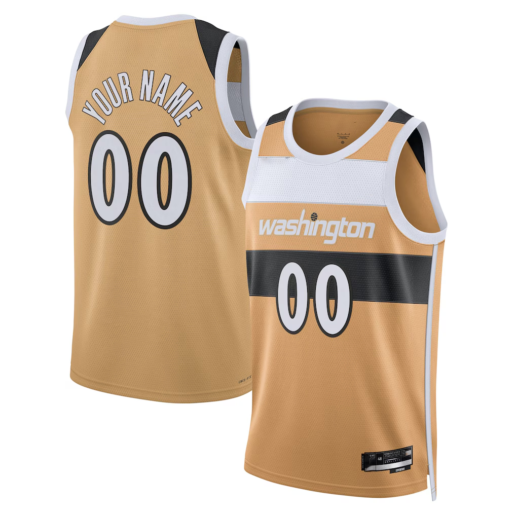 Jamed Custom W.Wizards Gold 2025-26 City Edition Swingman Jerseys