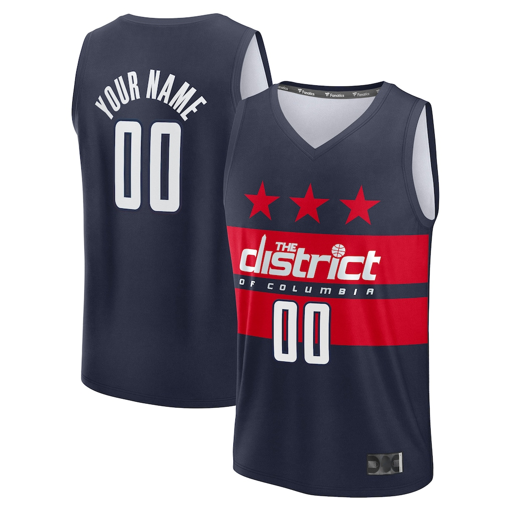 Jamed Custom W.Wizards Navy Fast Break Jerseys - Statement Edition