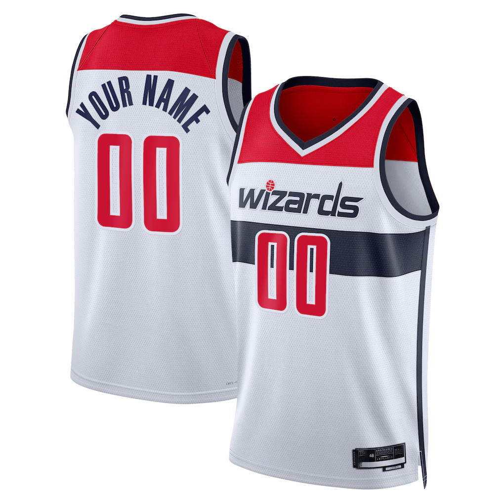 Jamed Custom W.Wizards White Swingman Jerseys - Association Edition