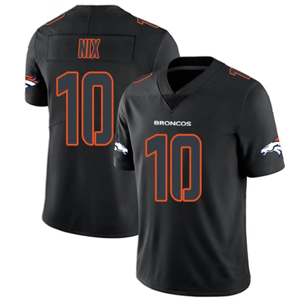 Jamed D.Broncos #10 Bo Nix Player Limited Black Impact Jerseys