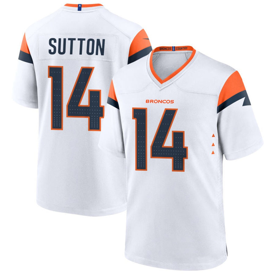 Jamed D.Broncos #14 Courtland Sutton Player White Home Game Stitched Jerseys