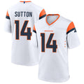 Jamed D.Broncos #14 Courtland Sutton Player White Home Game Stitched Jerseys