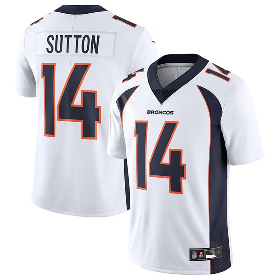 Jamed D.Broncos #14 Courtland Sutton Player White Replica Game Stitched Jerseys