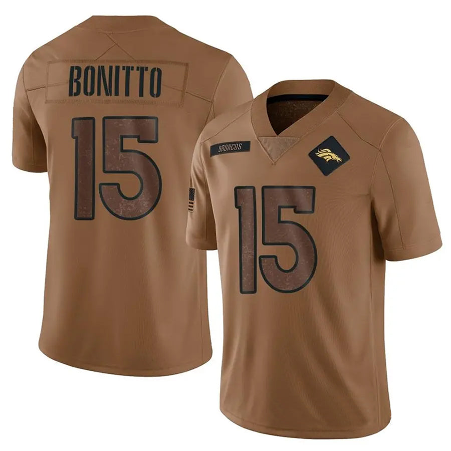 Jamed D.Broncos #15 Nik Bonitto Player Brown Salute To Service Limited Stitched Jerseys
