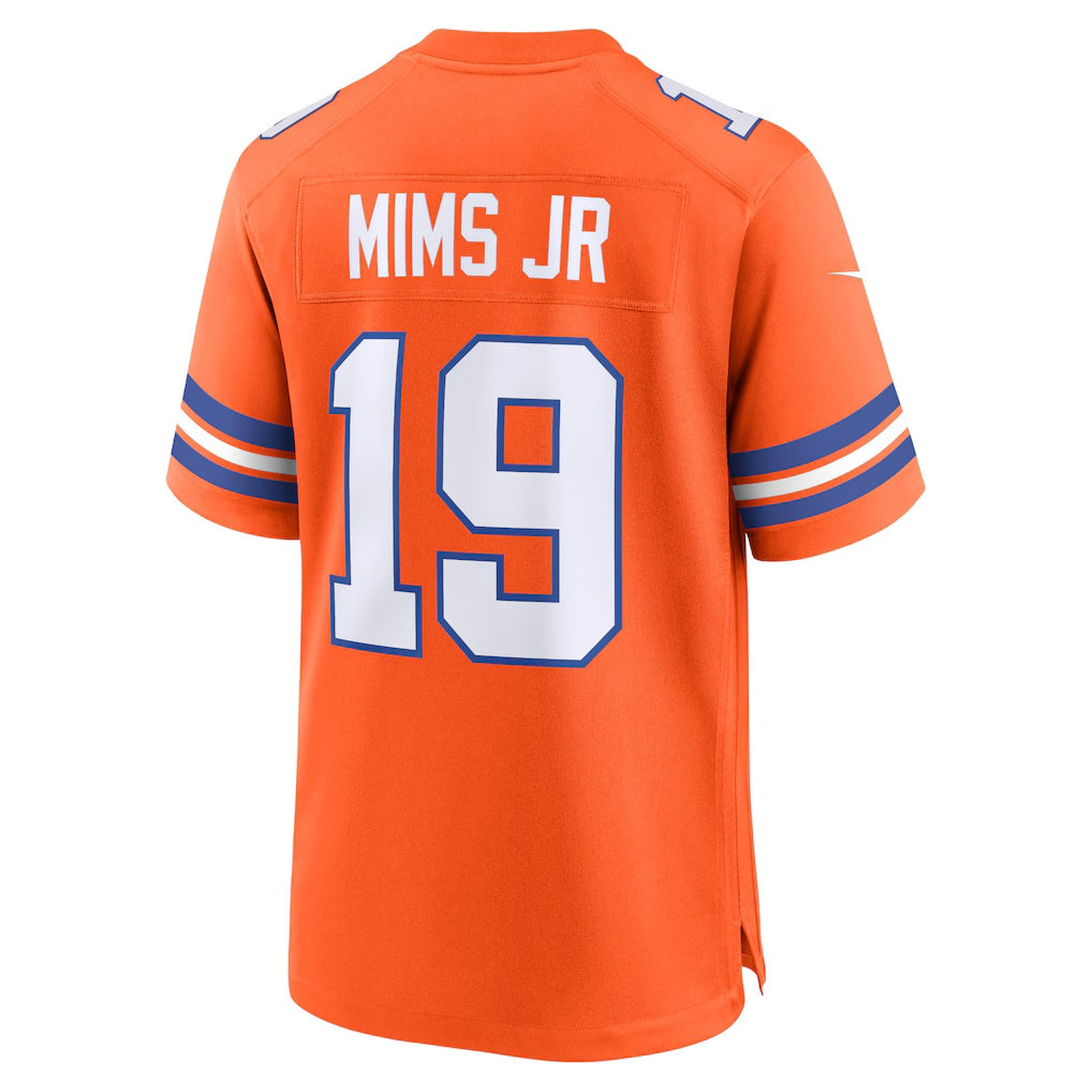 Jamed D.Broncos #19 Marvin Mims Jr Orange Mile High Collection 1977 Throwback Player Game Stitched Jerseys