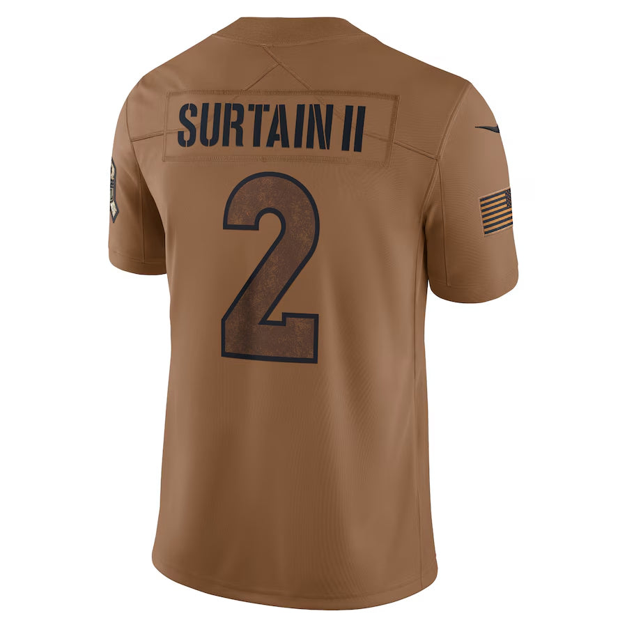 Jamed D.Broncos #2 Patrick Surtain II Player Brown Salute To Service Limited Stitched Jerseys