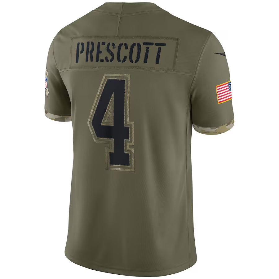 Jamed D.Cowboys #4 Dak Prescott Player Olive Salute To Service Limited Stitched Jerseys