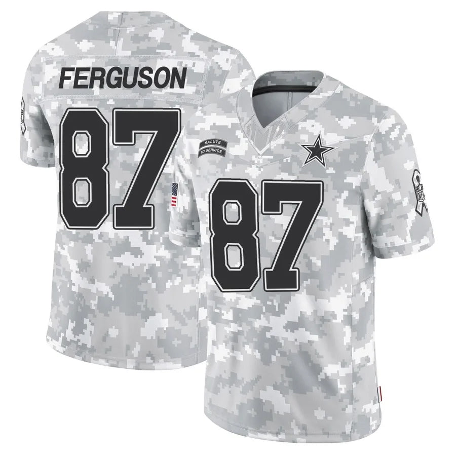 Jamed D.Cowboys #87 Jake Ferguson Player Arctic Camo Salute to Service Limited Stitched Jerseys