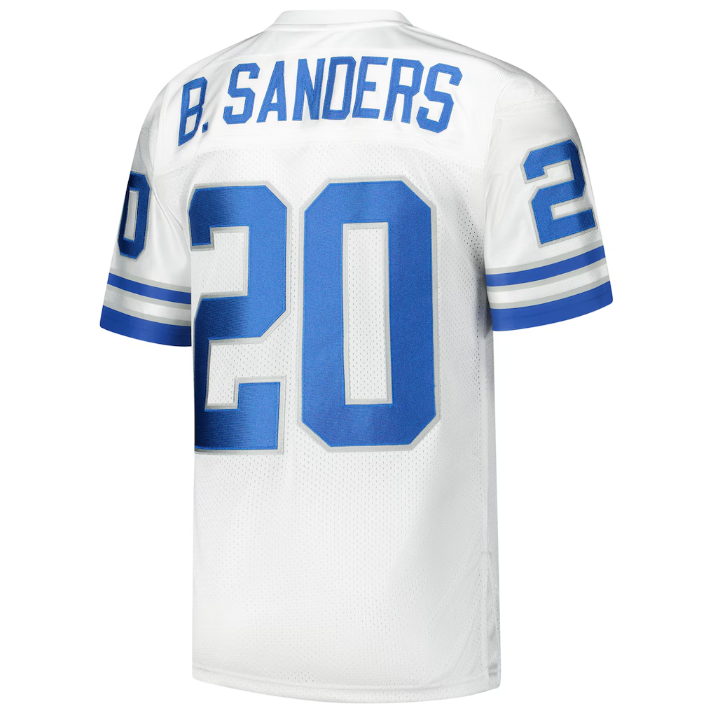 Jamed D.Lions 1994 #20 Barry Sanders Mitchell & Ness White Authentic Throwback Retired Player Stitched Jerseys