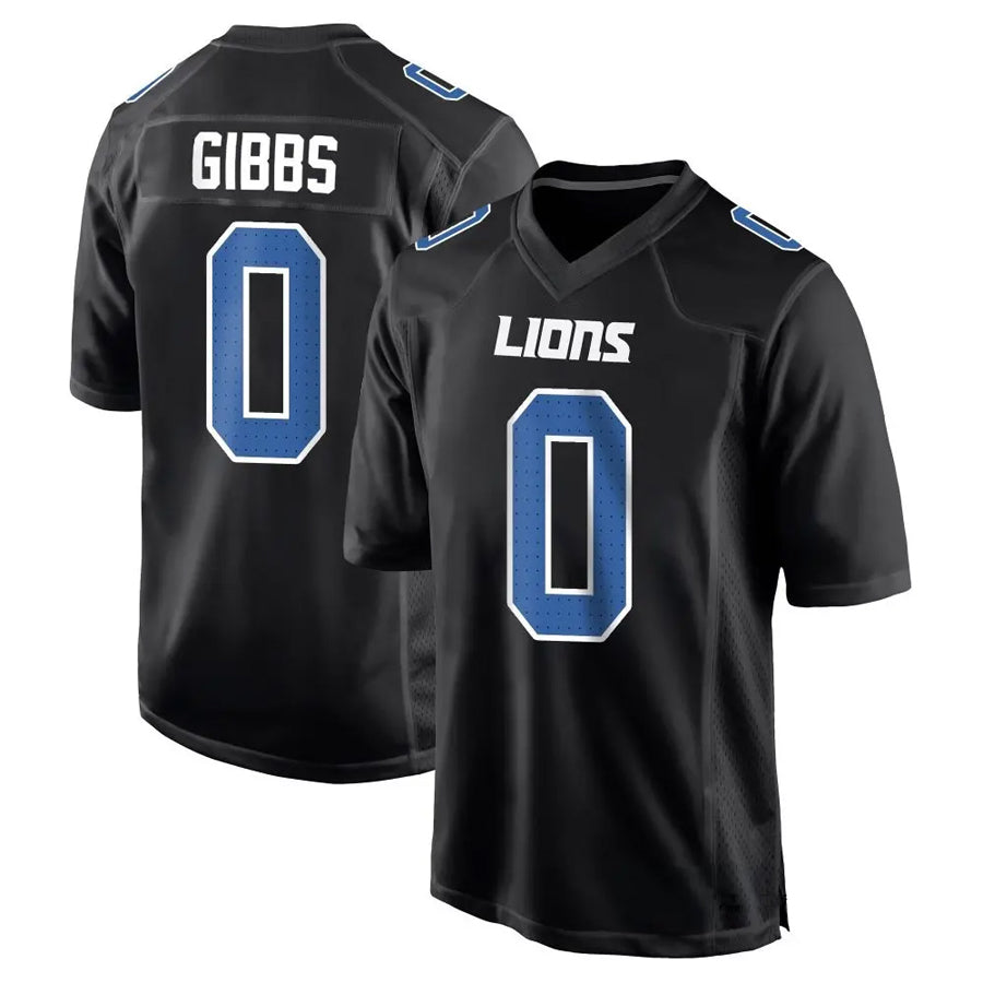 Jamed D.Lions #0 Jahmyr Gibbs Player Black Fashion Game Stitched Jerseys