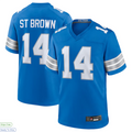 Jamed D.Lions #14 Amon-Ra St. Brown Player Blue Game Stitched Jerseys