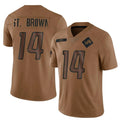 Jamed D.Lions #14 Amon-Ra St. Brown Player Brown Salute To Service Limited Stitched Jerseys