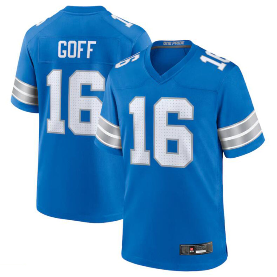 Jamed D.Lions #16 Jared Goff Blue Game Jersey American Stitched Jerseys
