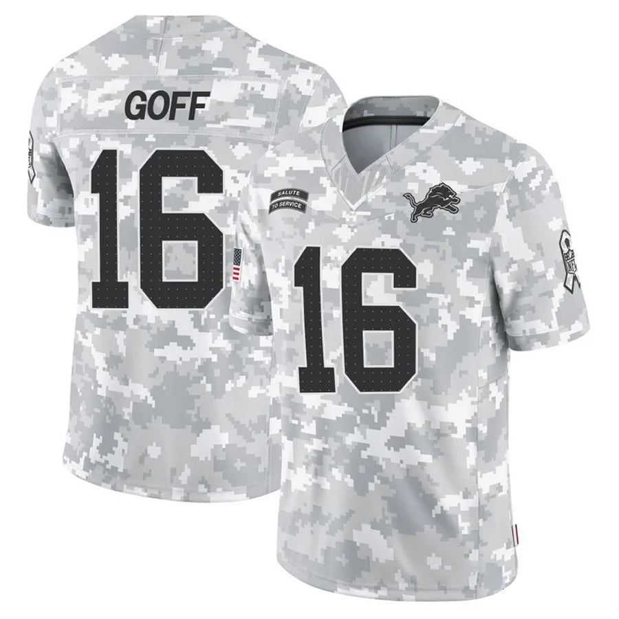 Jamed D.Lions #16 Jared Goff Player Arctic Camo Salute to Service Limited Stitched Jerseys