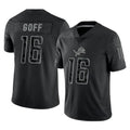 Jamed D.Lions #16 Jared Goff Player Black REFLECTIVE Limited Stitched Jerseys