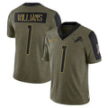 Jamed D.Lions #1 Jameson Williams Player White Home Game Stitched Jerseys