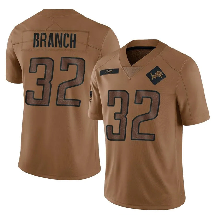 Jamed D.Lions #32 Brian Branch Player Brown Salute To Service Limited Stitched Jerseys