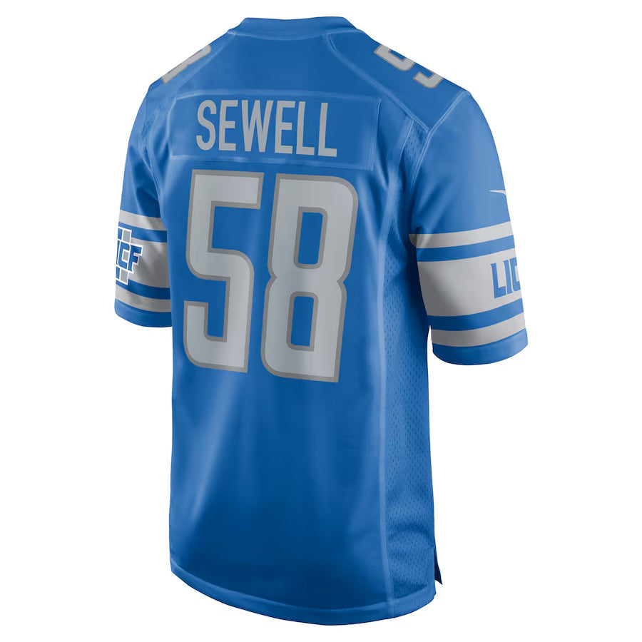 Jamed D.Lions #58 Penei Sewell Player Blue Game Stitched Jerseys