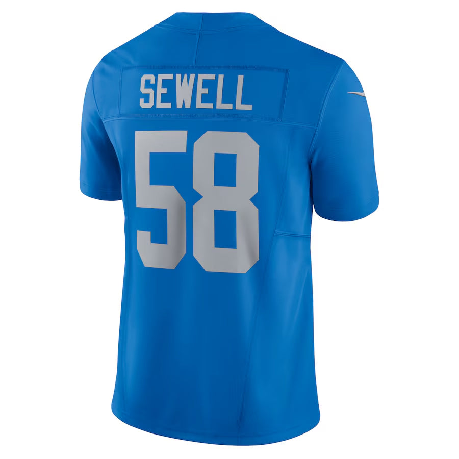 Jamed D.Lions #58 Penei Sewell Player Blue Vapor F.U.S.E. Alternate Limited Game Stitched Jerseys