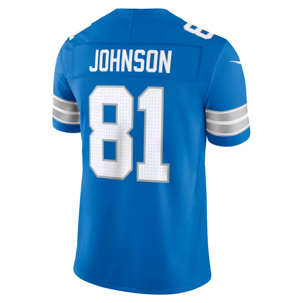 Jamed D.Lions #81 Calvin Johnson Blue Vapor F.U.S.E. Stitched Retired Limited Stitched Jerseys